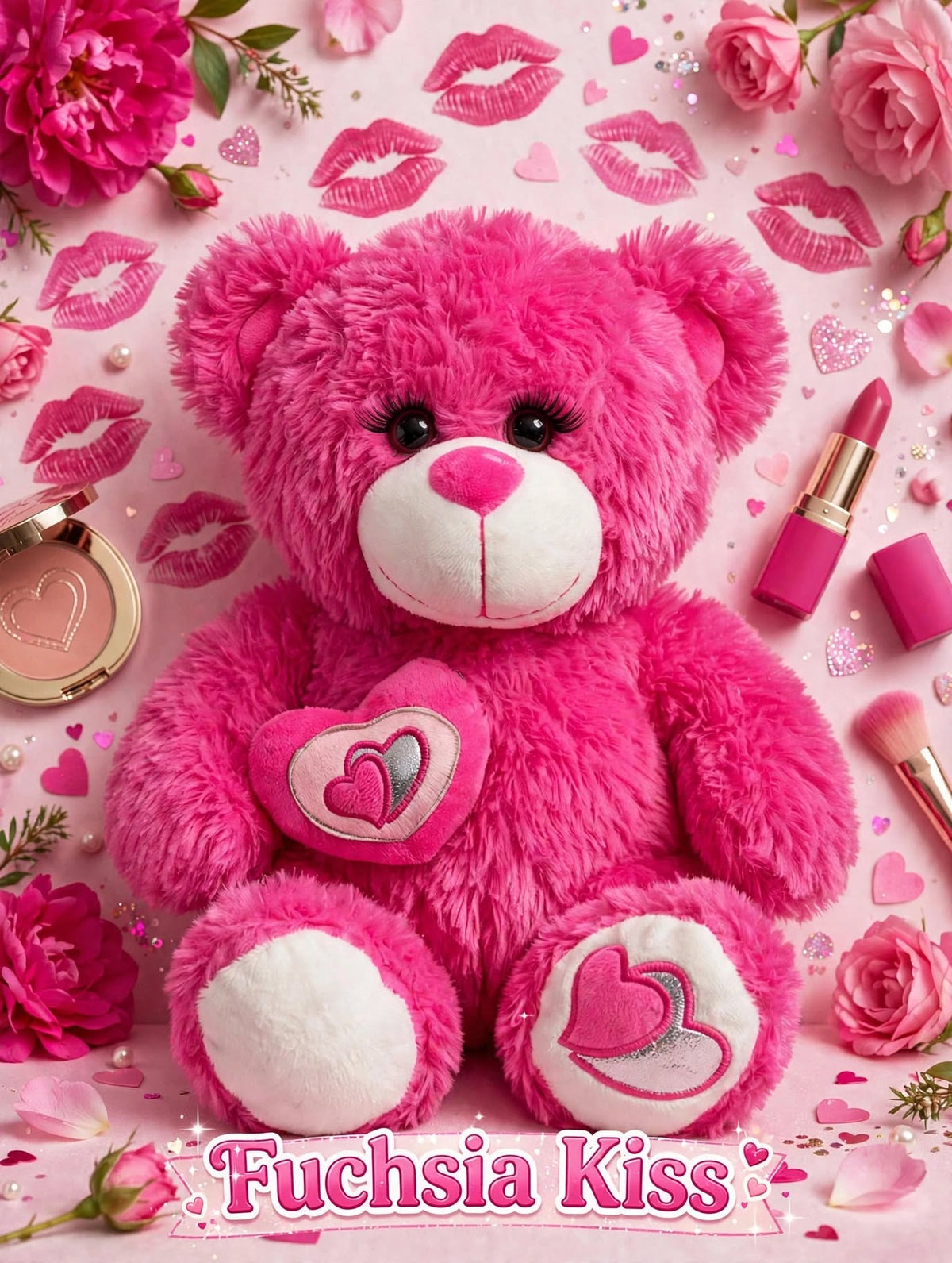 Fuchsia Kiss Teddy