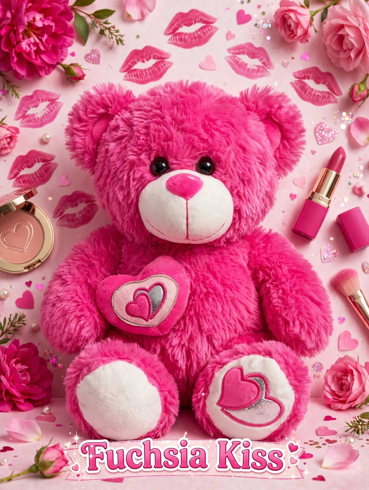 Fuchsia Kiss Teddy